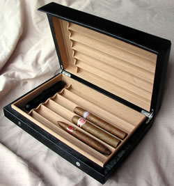 Cigars in Leather Travel Humidor