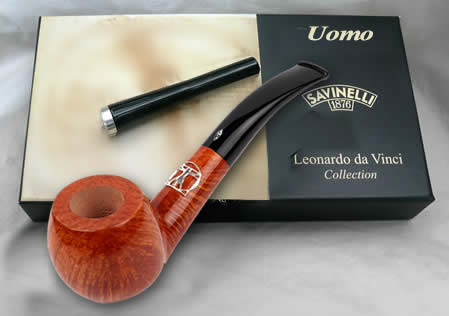 Savinelli Leonardo da Vinci rustic pipe; Balestra, 0.925Sil