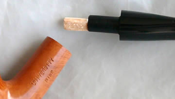 Savinelli pipe showing Balsa filter