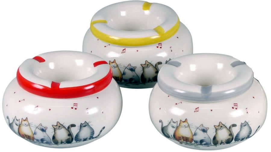 Singing Cats Windproof ceramic ashtray