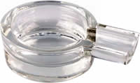 Clear Glass Cigar Ashtray; 8.5cm diameter