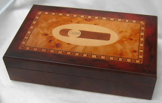 Desk Humidor with Cigar decoration • 10 cigars