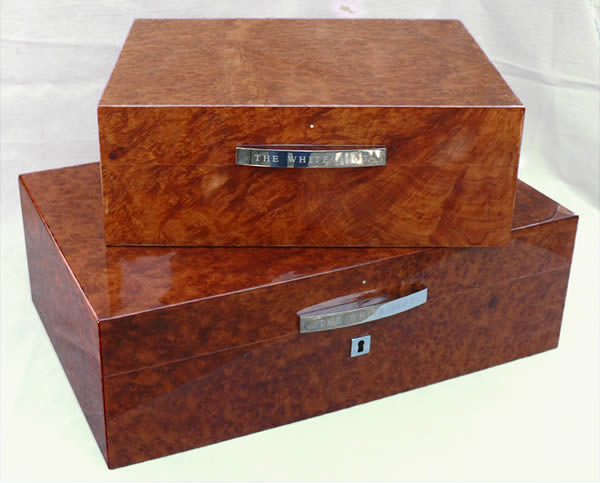 WHITE SPOT Amboyna Humidors