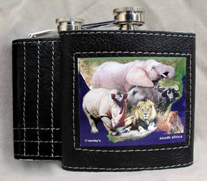 Kudu Leather Big Five Hipflasks