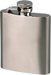 Hip Flask; Captured lid; 3oz/90ml; Satin Chrome
