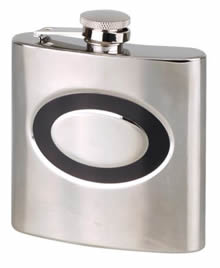 Polished Stainless Steel Hip Flask with Captured lid ~ 6oz/180ml