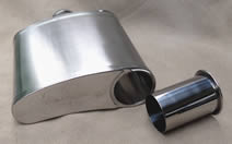 Hipflask with 2 Cups Inserted 60z/180ml, stainless steel Bottom