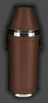 8oz Stainless steel hunting flask in Spanish leather, 2 cups