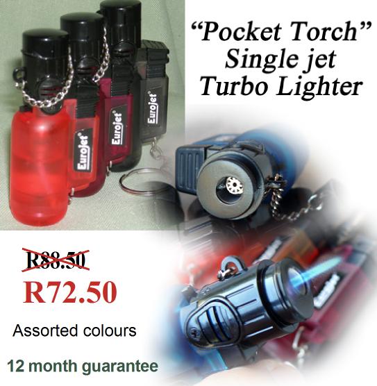 “Pocket Torch” Turbo lighter: R72.50 (Normal price R88.50)