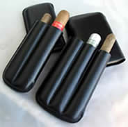 Fine leather telescopic cigar cases