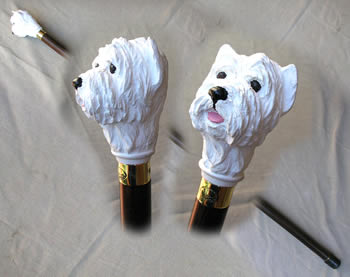 Walking Stick with White Highland Terrier Head