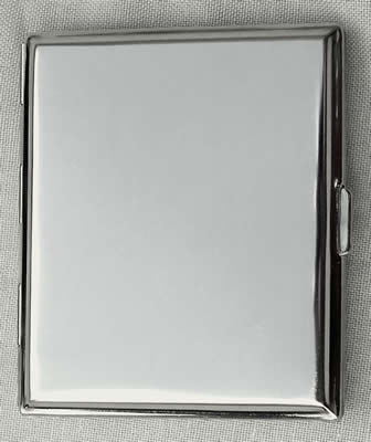 Cigarette Case for 16 Kingsize cigarettes; High polished Nickel 2 sided