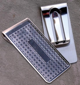 Patterened Chrome Money Clip